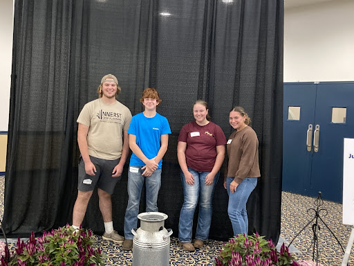 Fleischer, Barkley, Shull & Plank pose after their 3rd place finish at the Dairy Management Contest on Sept. 19.