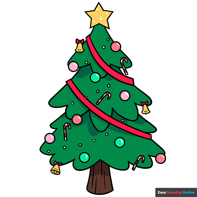 A Christmas Tree, associated with the Christmas holiday and adapted from German folklore (Etsy Drawing Guides)