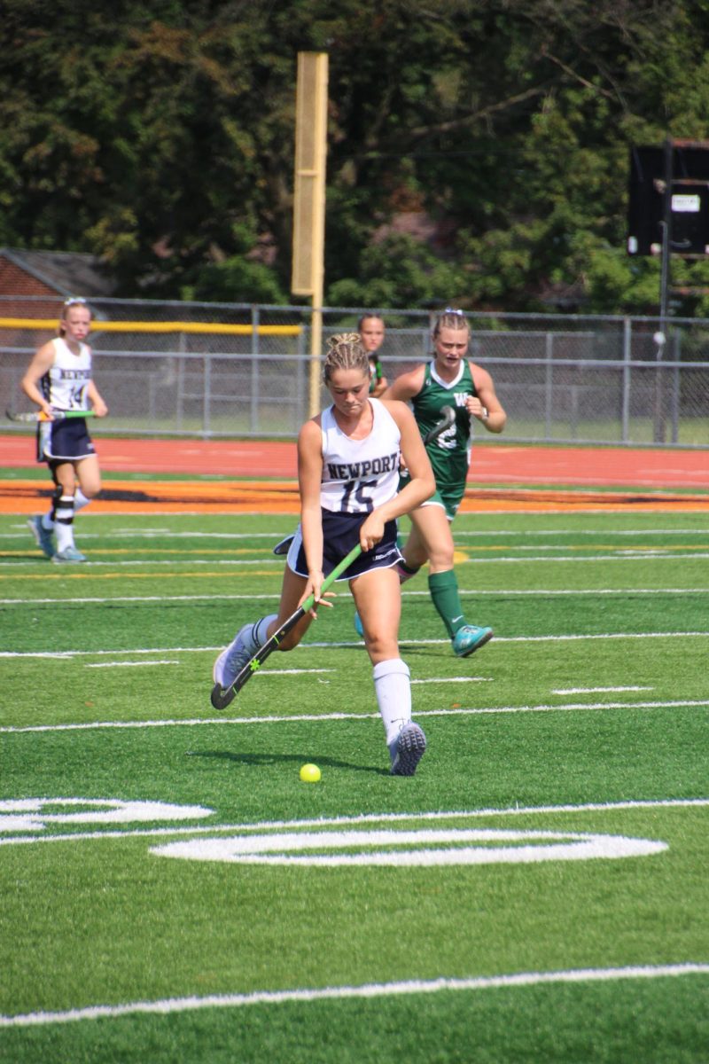 Senior Faith Livelsberger plays keep-a-way with West Perry.