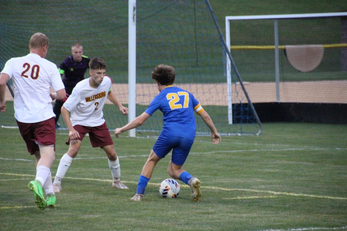 Evan Rice sets up a shot towards the goal