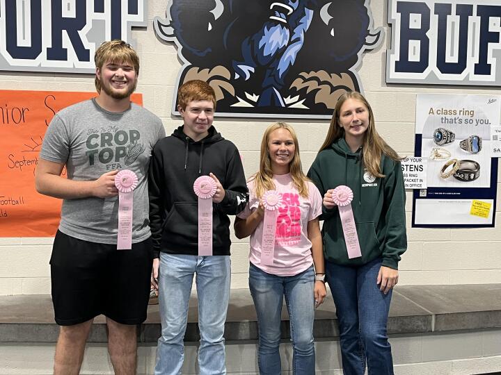 (Left to right) Evan Fleisher, Case Barkley, Lizzy Hoover, Gracyn Shutt