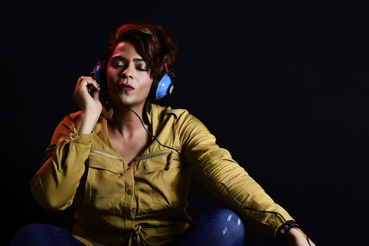 Woman listening to music