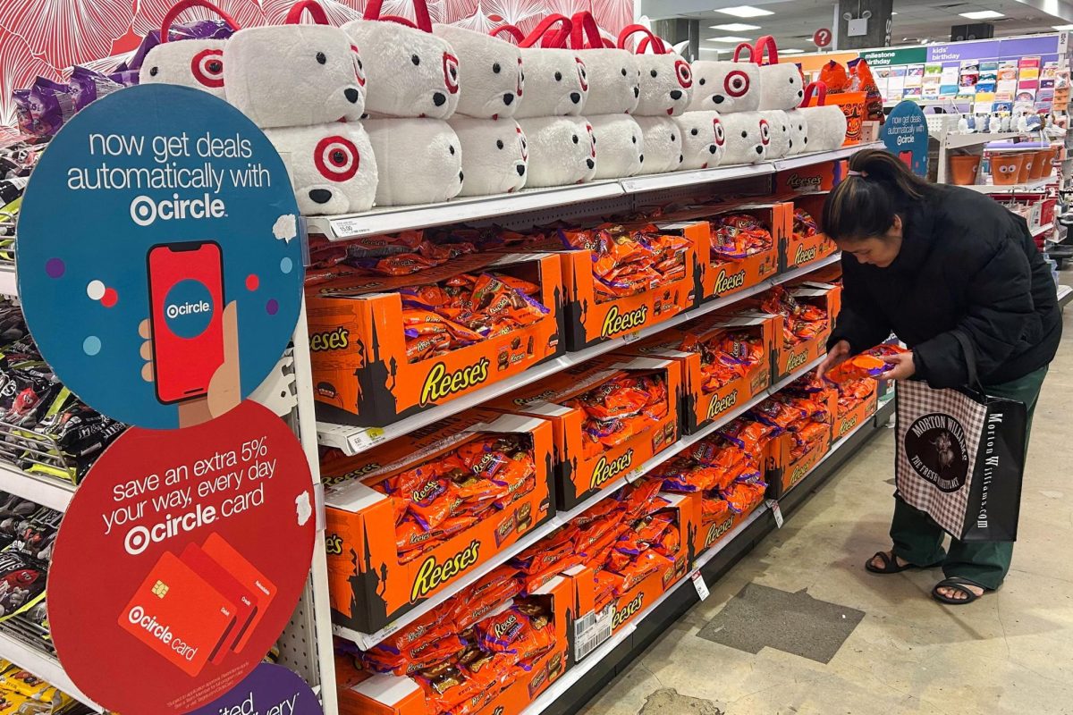 A person shops for Halloween-themed sweets at a Target store in Manhattan, New York City, U.S., October 29, 2025. REUTERS/Jessica Dinapoli