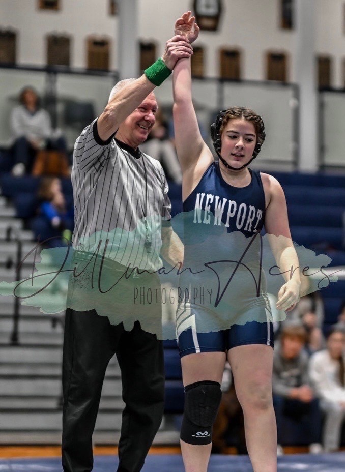 Taylor Barr after a wrestling victory.