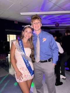 Homecoming Royalty Korimae Reisinger and Zach Bates pose during the Tangled-themed dance on Oct. 11.