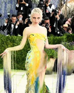 Emma Chamberlain serving face at 2026 Met Gala