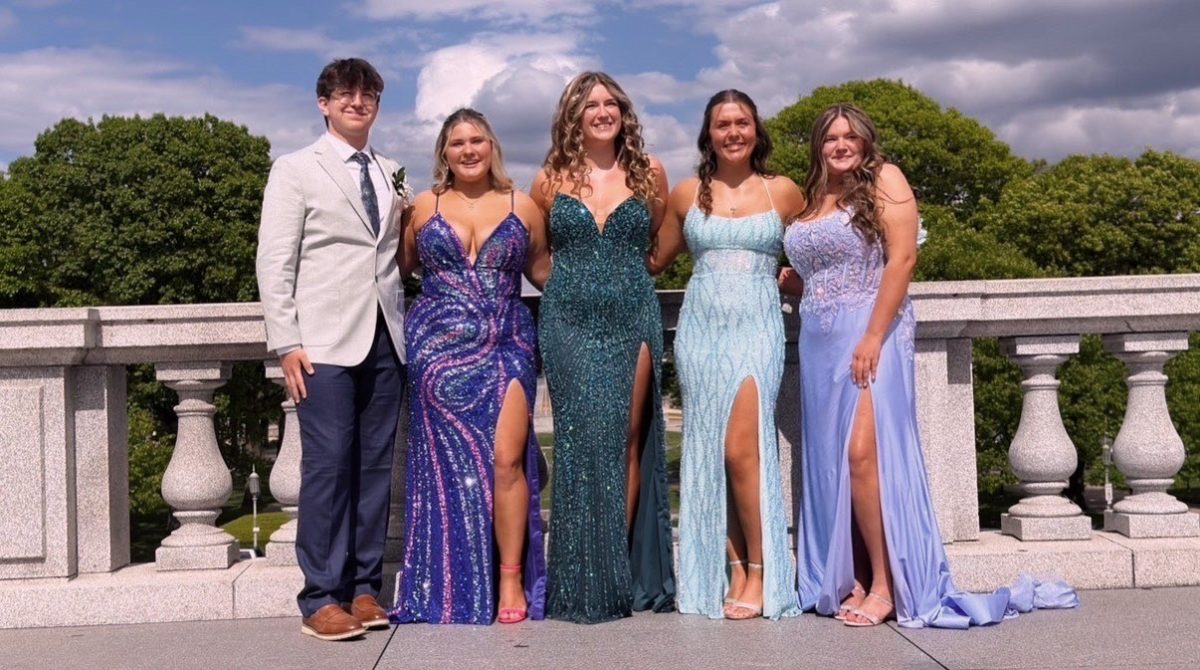 Zach, Isis, Ava, Jasmin, and Madi pose before the Prom on May 2, 2026.